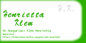 henrietta klem business card